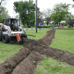 Obras de mantenimiento en la Plaza Estévez de Parque Avellaneda  