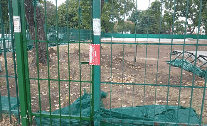 Fue clausurada la obra objetada por vecinos en el Polideportivo Santojanni